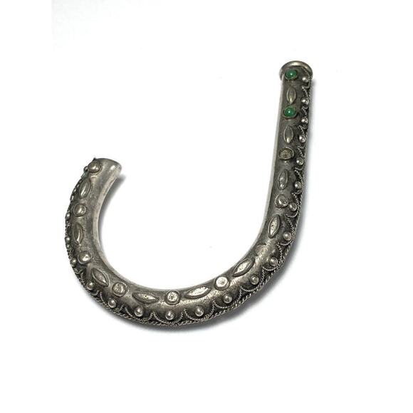 Umbrella Handle Silver Tone vintage Antique Parasol - Picture 1 of 14
